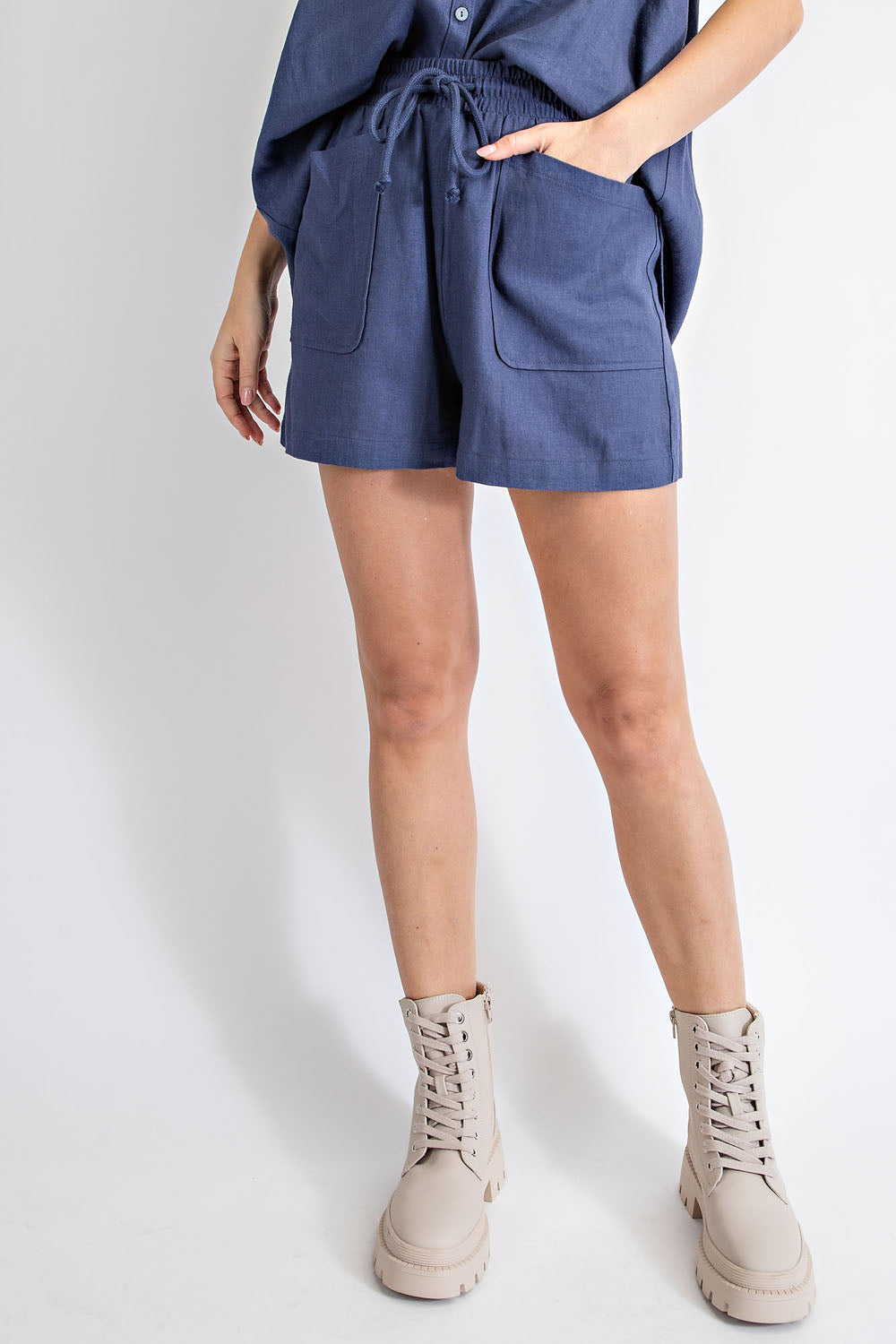 Linen Shorts in Navy - FINAL SALE