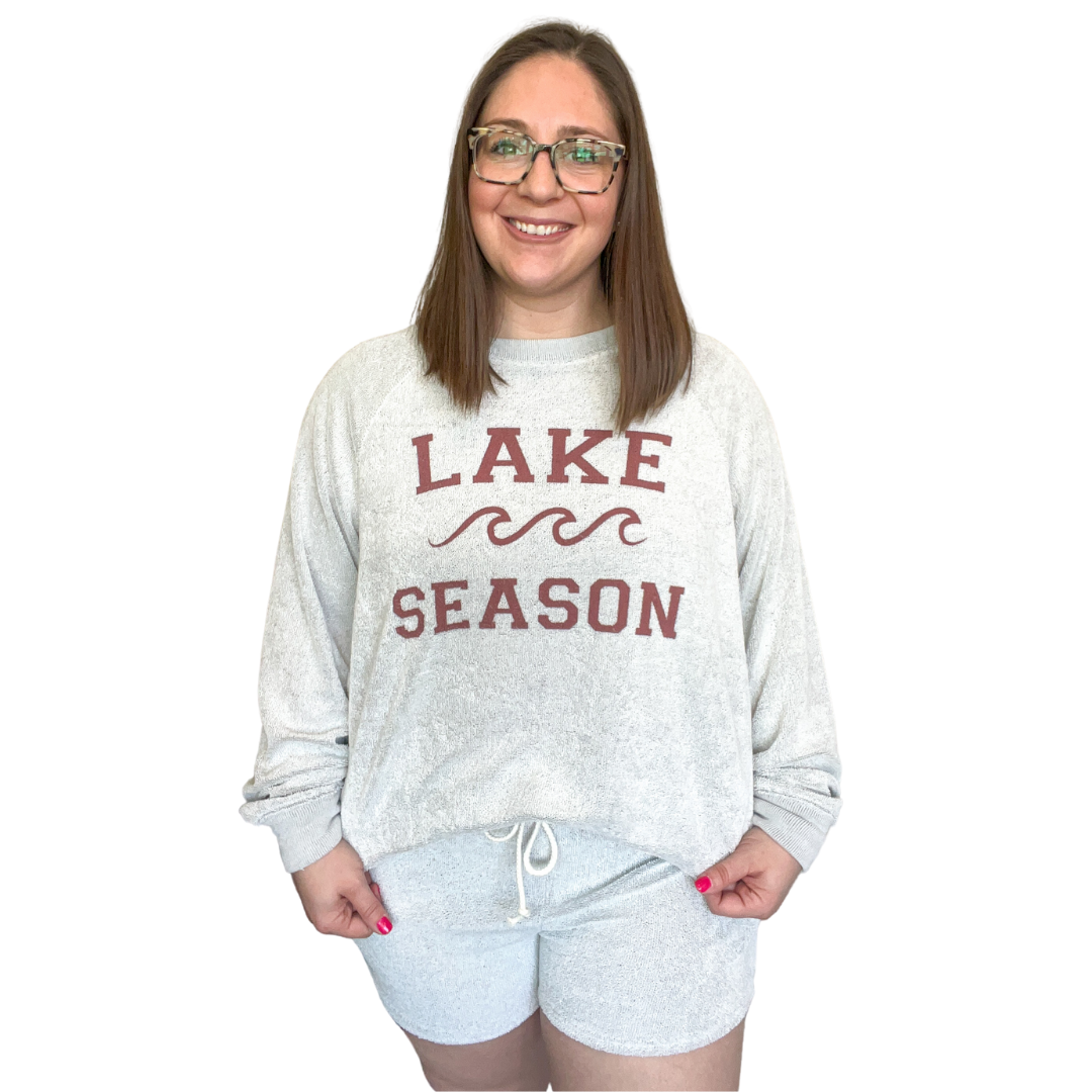 Lake Season Terry Sweatshirt in Grey