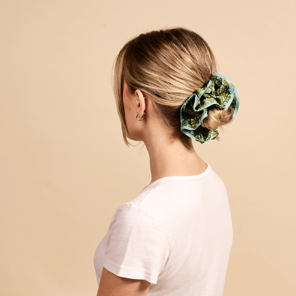 Ruffle Up Scrunchie in Everbloom Forest Green
