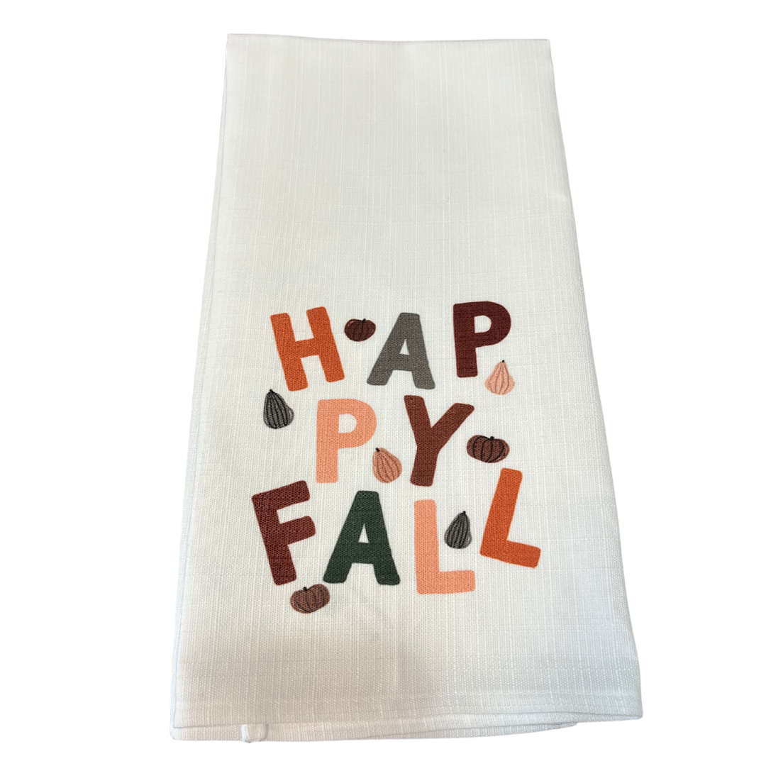 Happy Fall Dish Towel - FINAL SALE