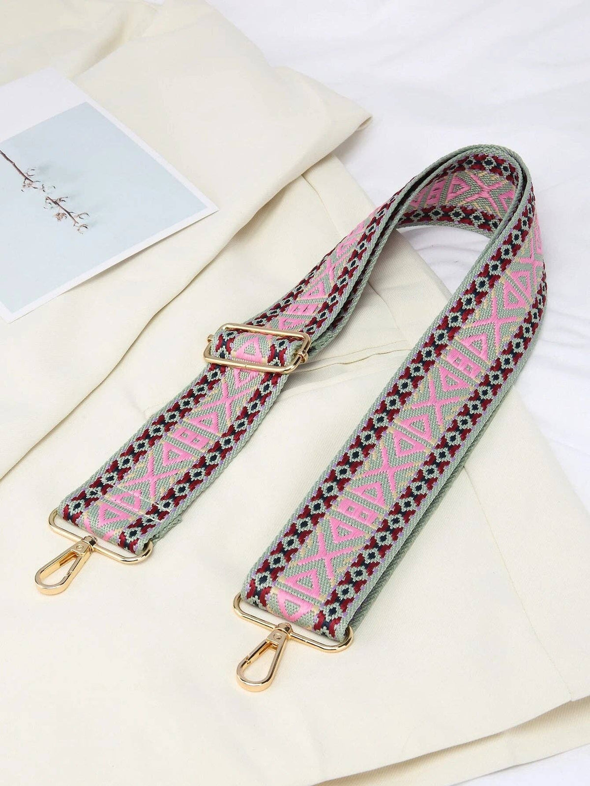 Boho Adjustable Purse Strap in Pink