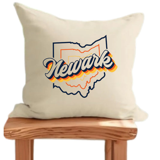 Newark Ohio Retro Pillow