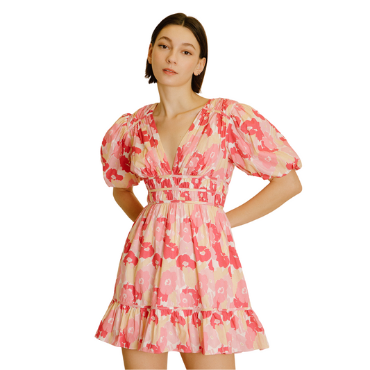 Pink Multi Floral Mini Dress