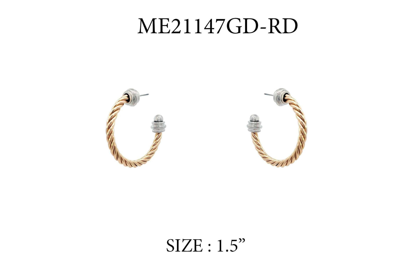 Gold Twist Hoop with Silver Accents