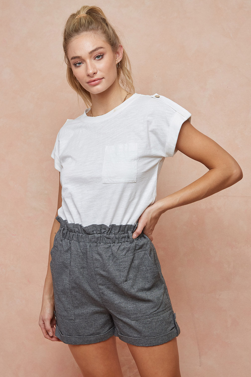 Paper Bag Shorts in Charcoal - FINAL SALE