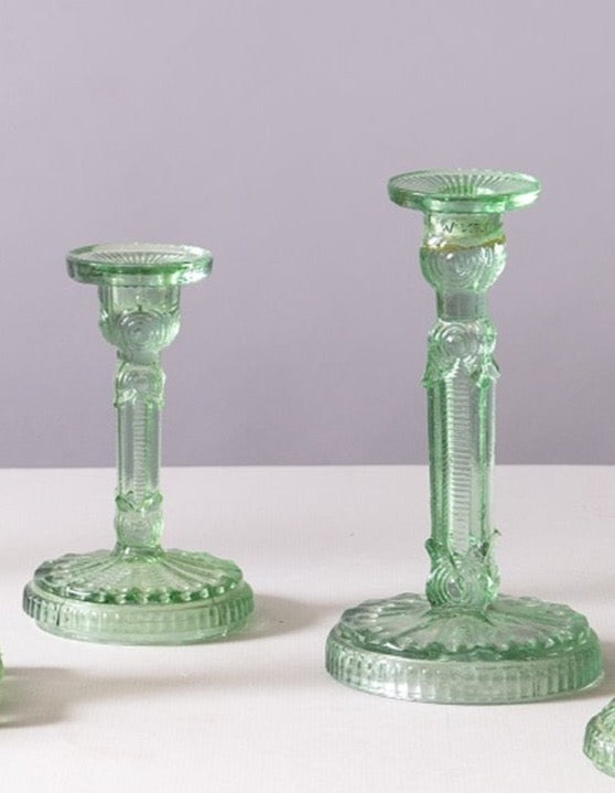 Mint Green Glass Candle Stick