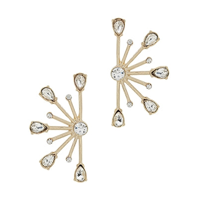 Gold & Crystal Spiked Stud