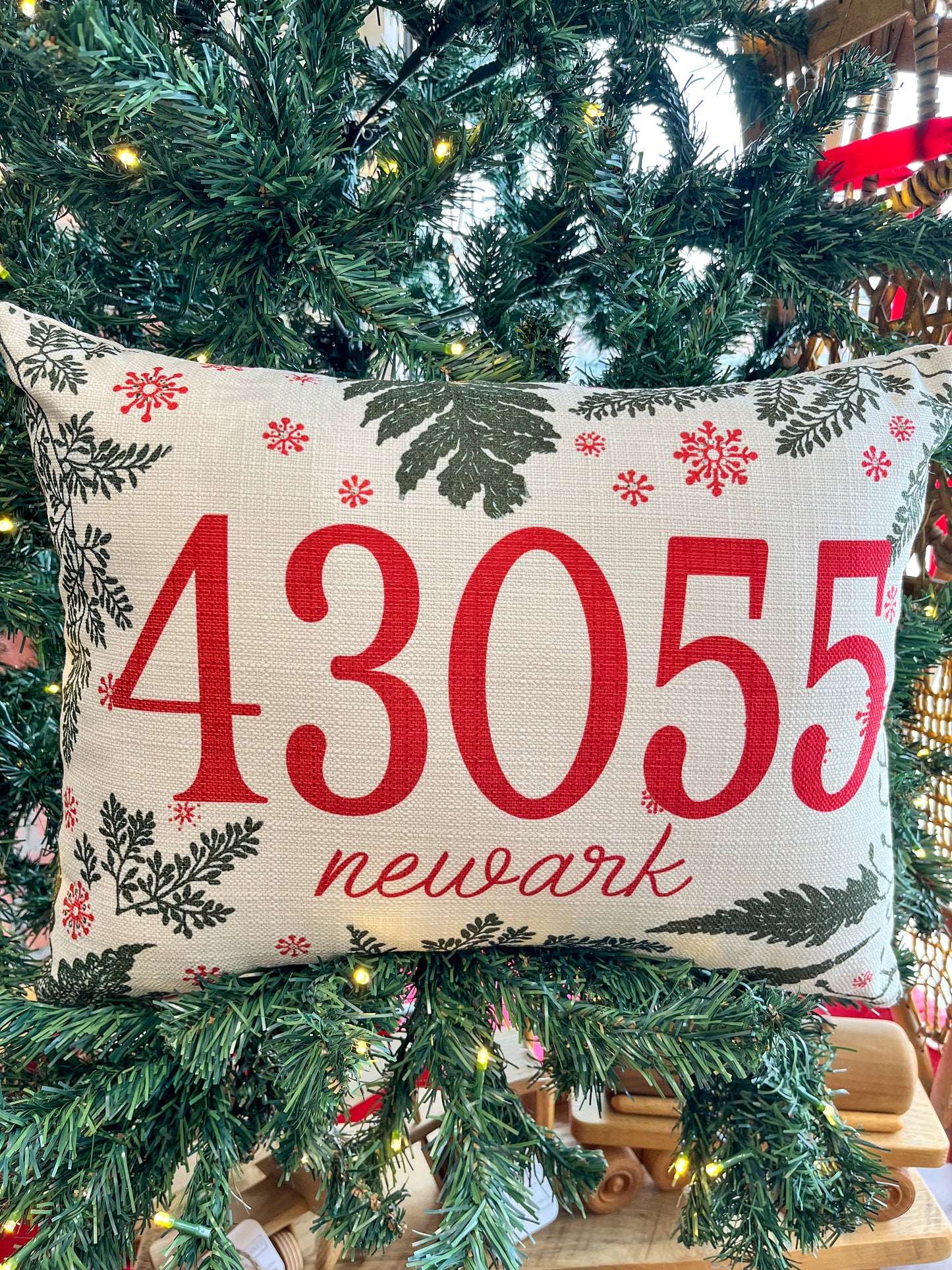 43055 Christmas Zip Code Pillow