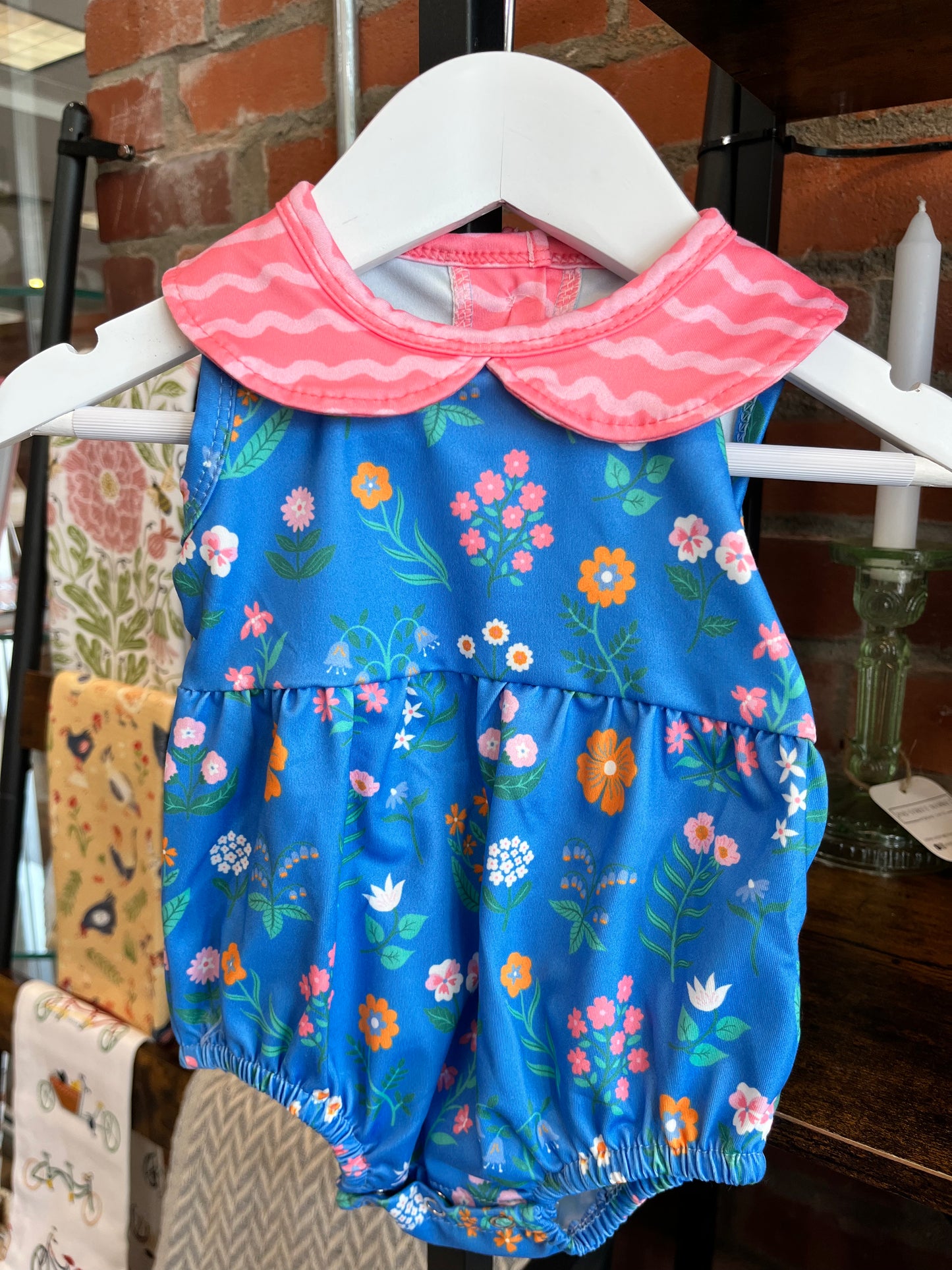 Royal & Pink Floral Infant Onesie