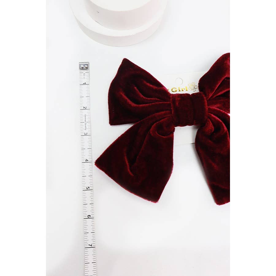 Velvet Hair Bow Clips