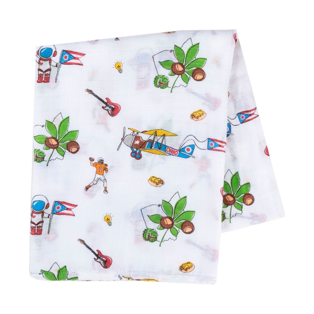 Ohio Baby: Muslin Cotton Baby Swaddle Blanket