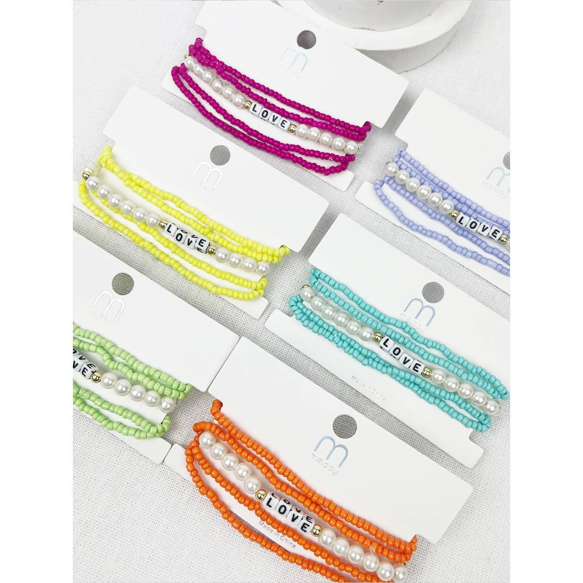 Love Beaded Bracelet Stack