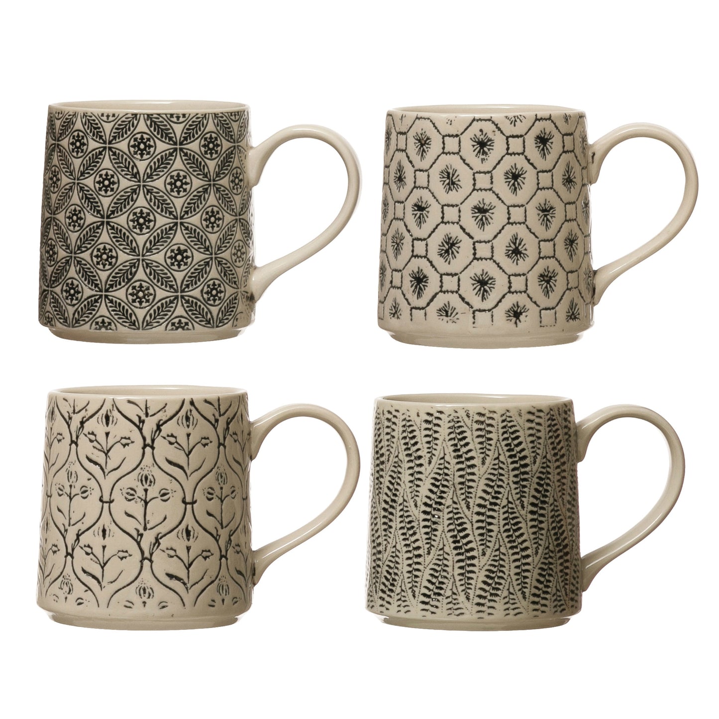 Hand Stamped Stoneware Mug