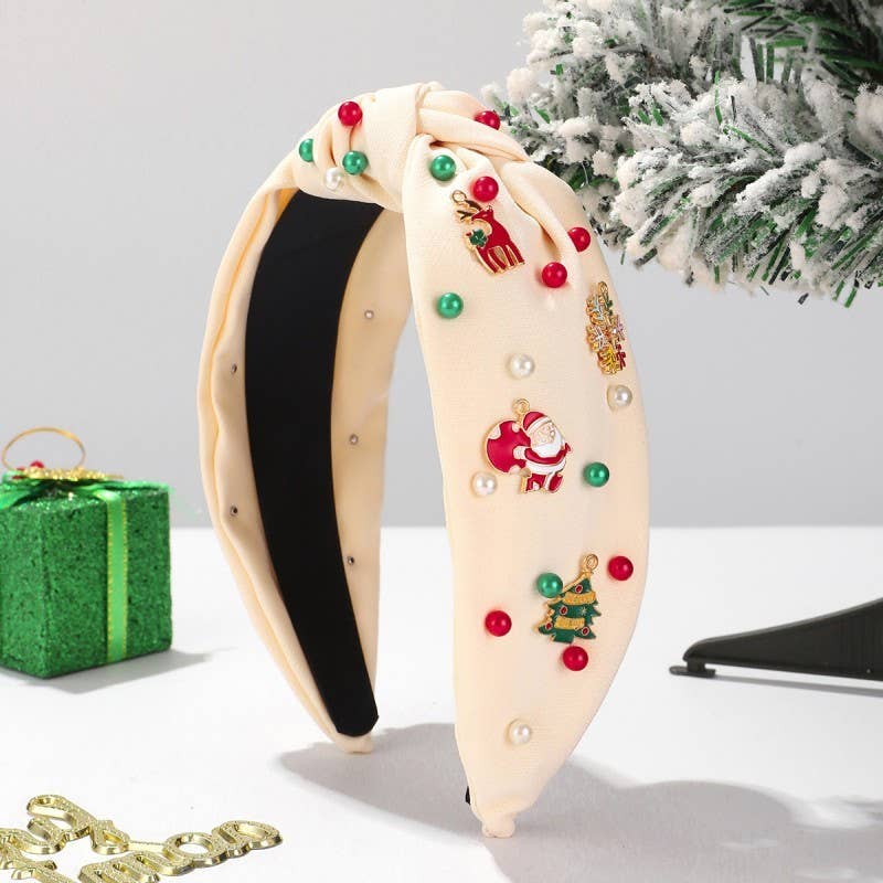 Christmas Charm Headband in Cream