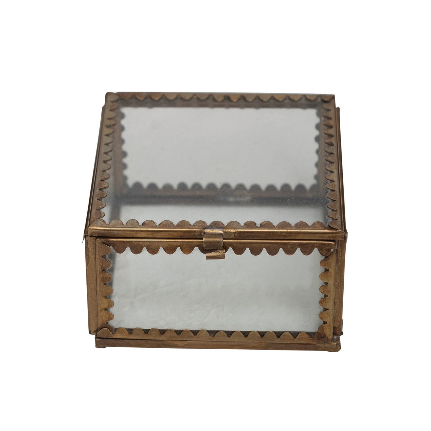 Small Brass & Glass Display Box with Scallops