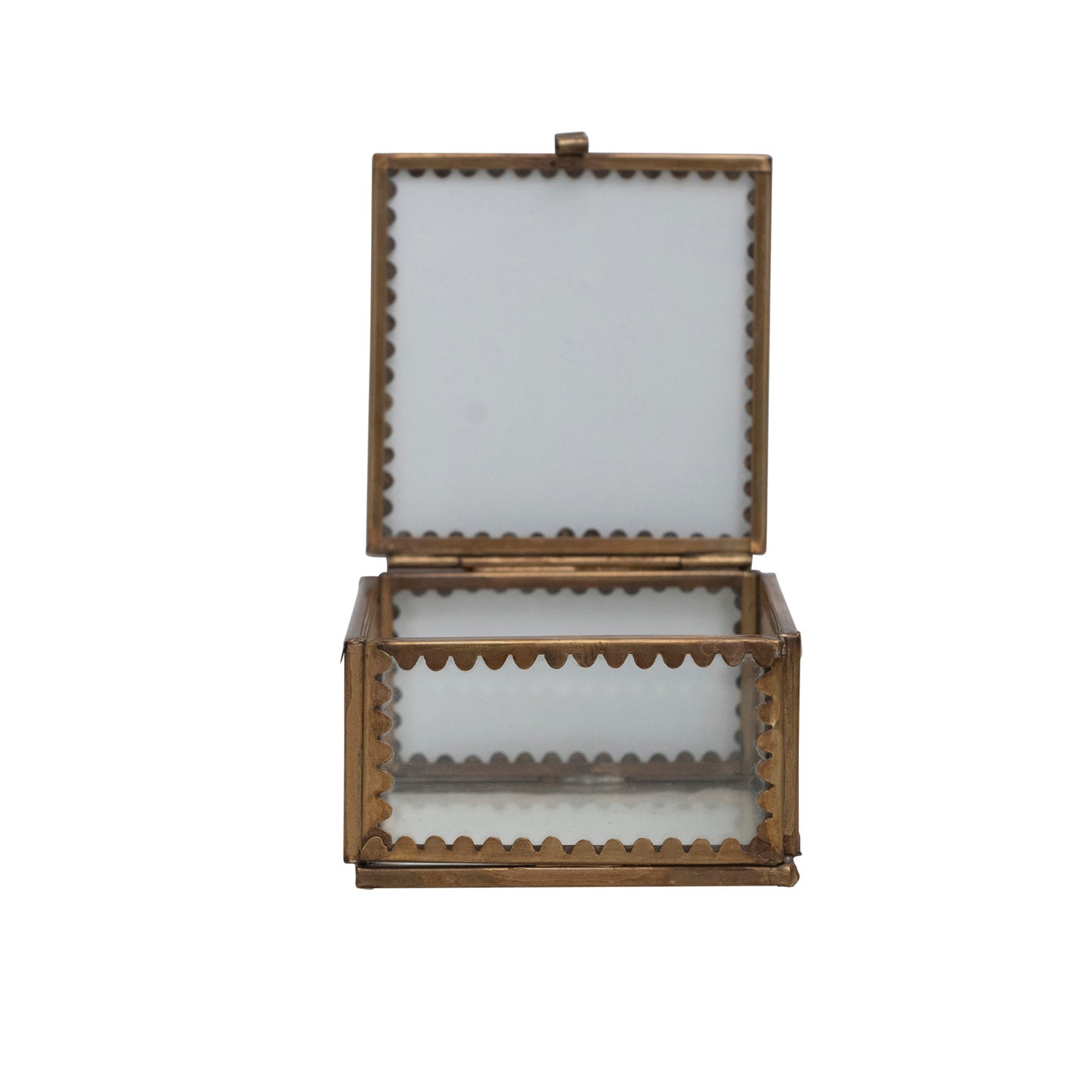 Small Brass & Glass Display Box with Scallops
