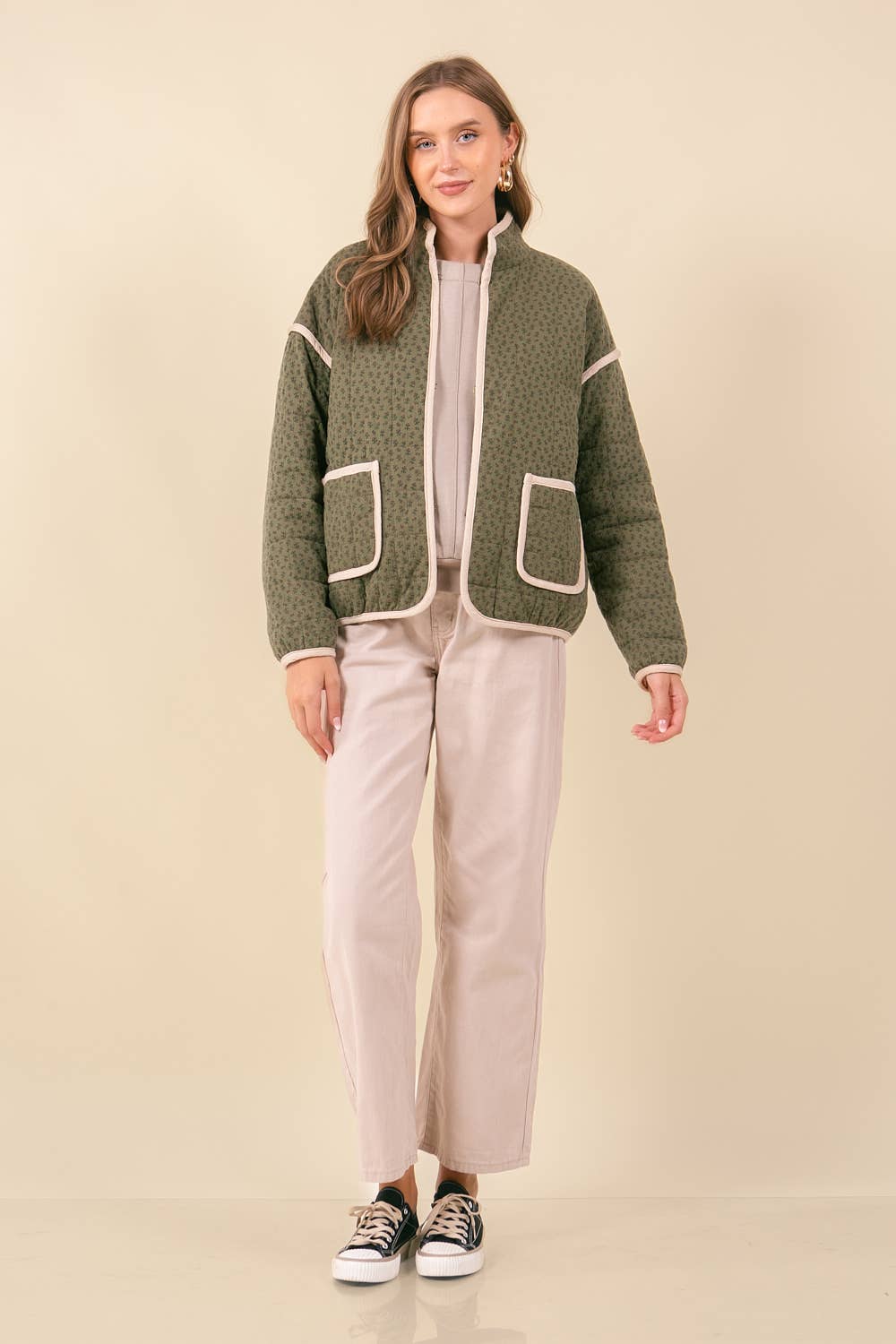 Quilted Jacket in Olive