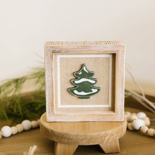 Let it Snow Wood Framed Sign - Reversible