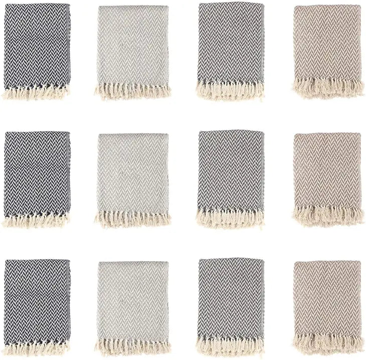 Chevron Patterned Cotton Throw Blanket