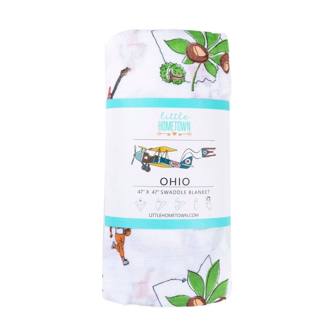 Ohio Baby: Muslin Cotton Baby Swaddle Blanket