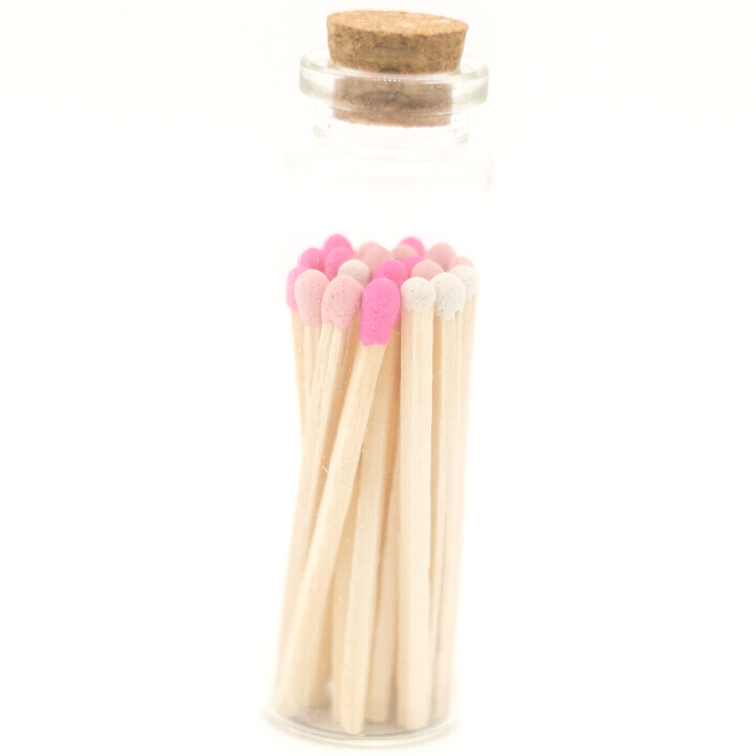 Shades of Pink Decorative Matches In Jar - FINAL SALE