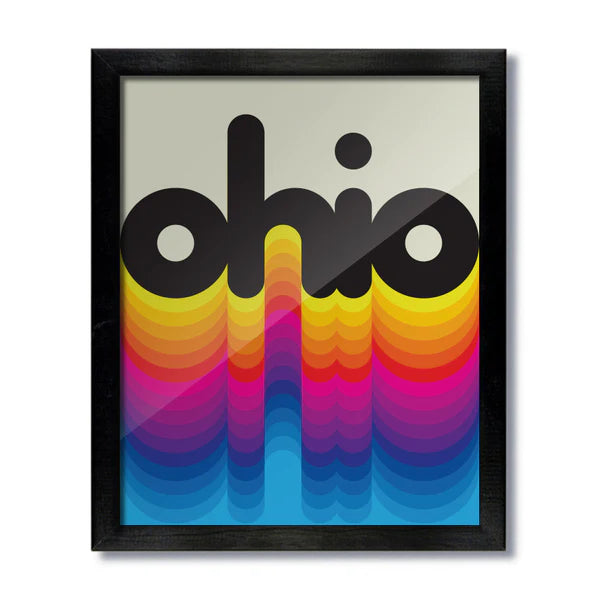 Vintage Retro Ohio Framed Prints