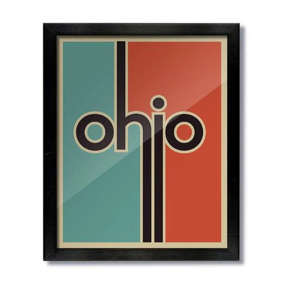 Vintage Retro Ohio Framed Prints