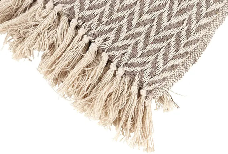 Chevron Patterned Cotton Throw Blanket