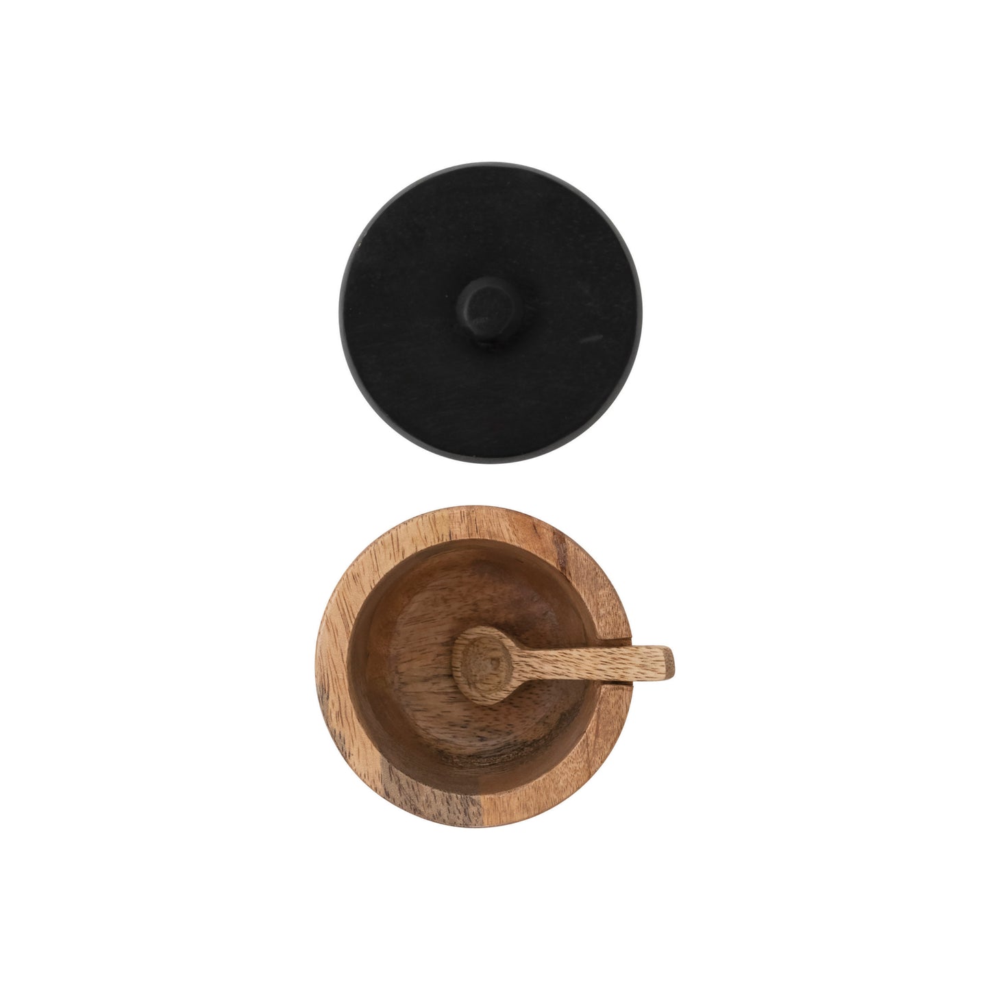 Mango Wood Salt Cellar with Spoon