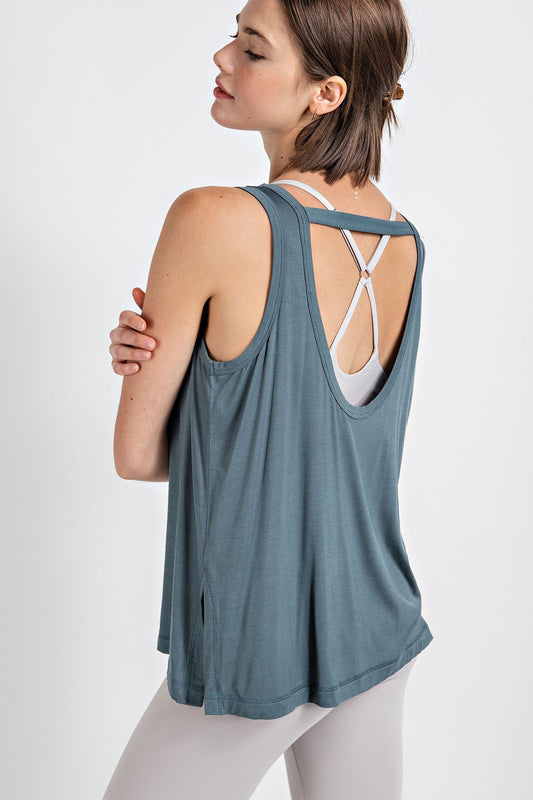 Open Back Keyhole Tank Top - FINAL SALE