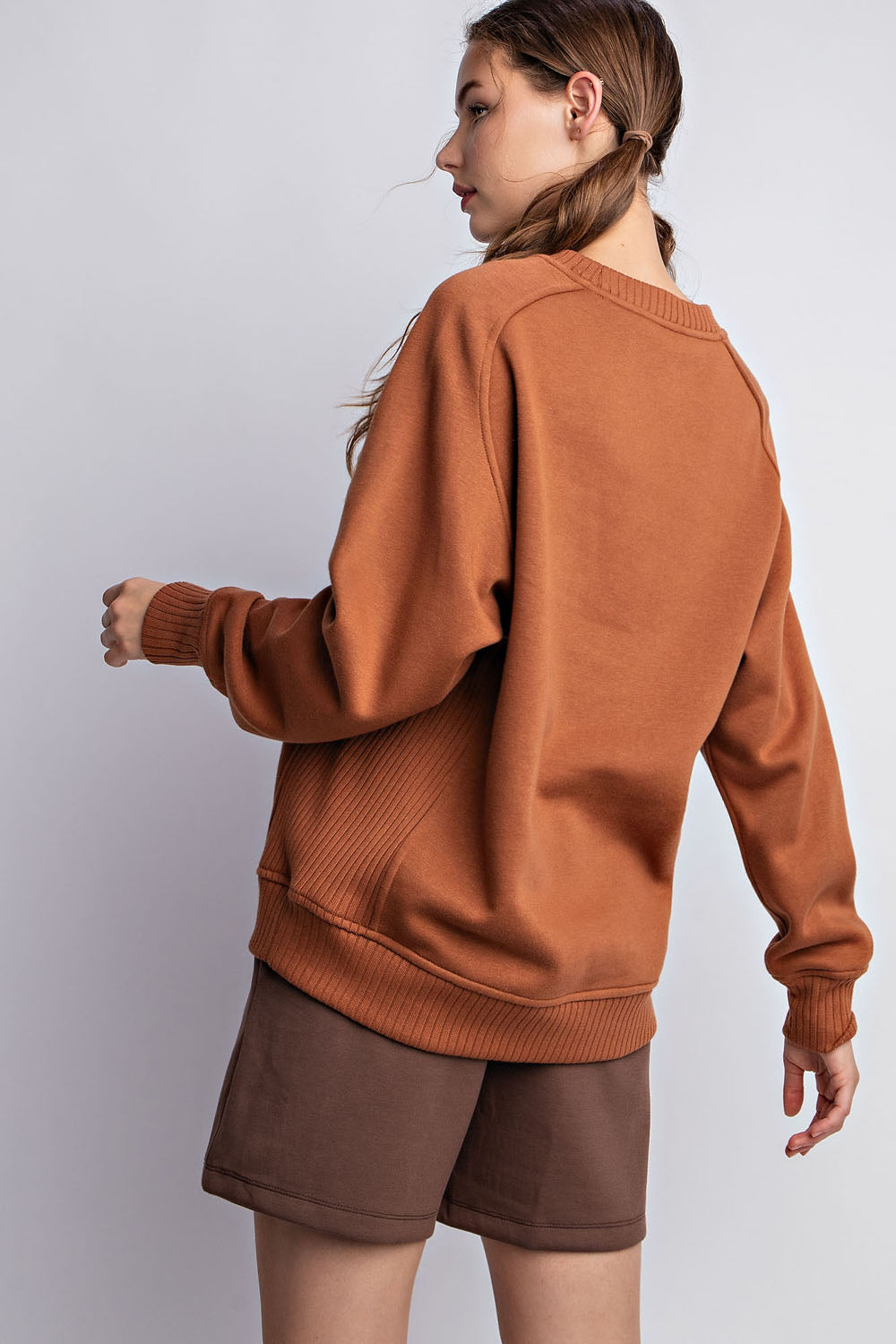 French Terry Crewneck in Camel