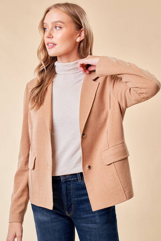 Knit Blazer in Camel