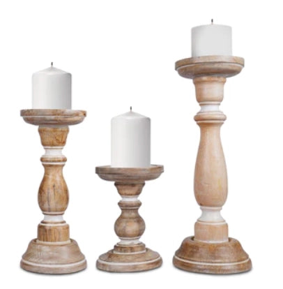 Whitewash Candle Holder