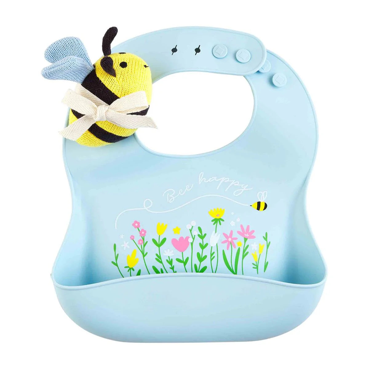 Bee Happy Bib & Rattle Set