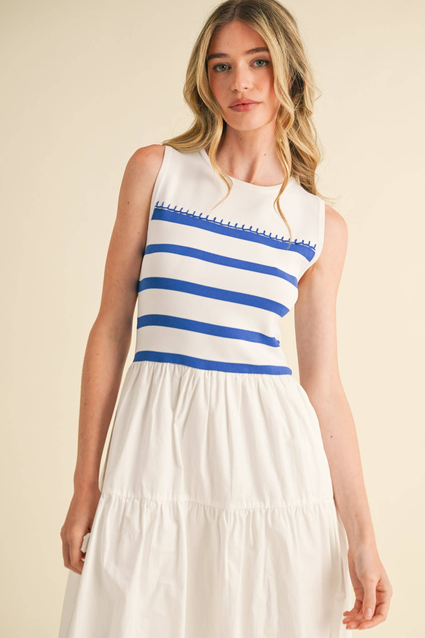 The Audrey Contrast Dress in Black & White