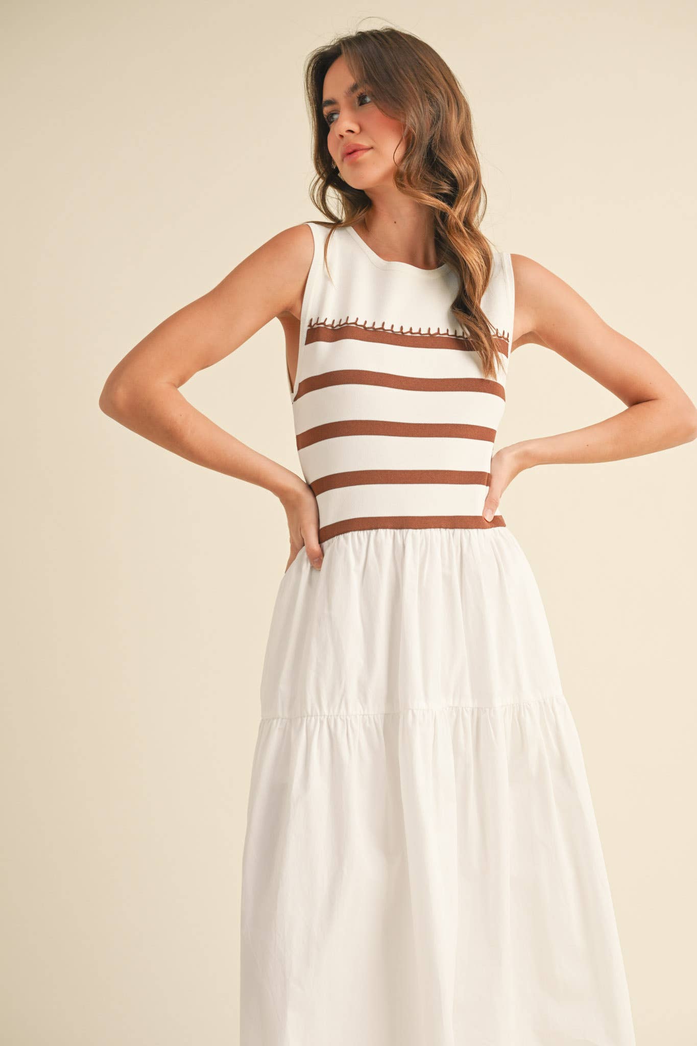 The Audrey Contrast Dress in Black & White