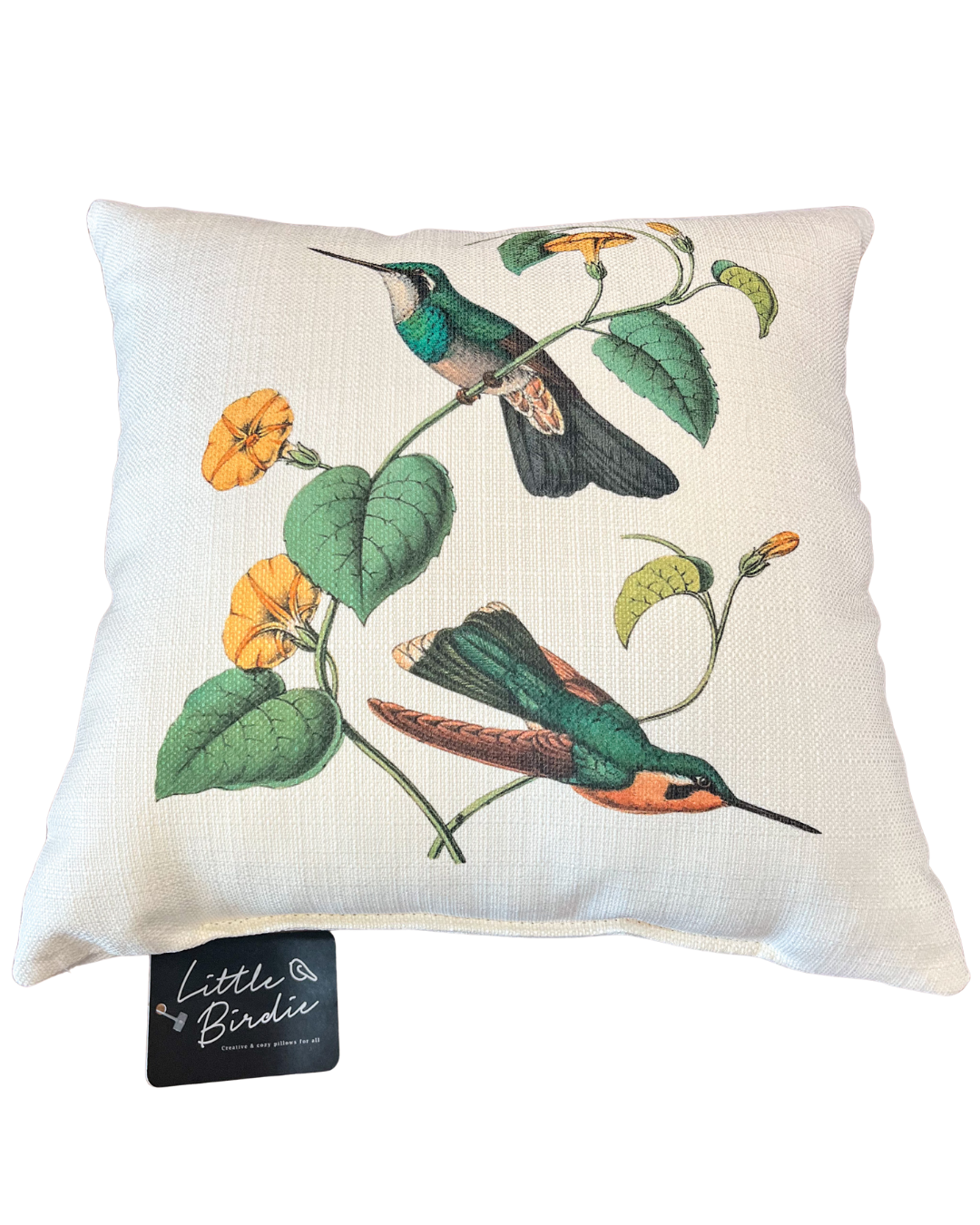 Yellow Flower Hummingbird Pillow