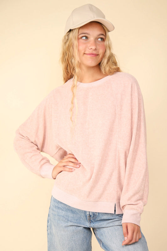 Oversized Longsleeve Top in Blush