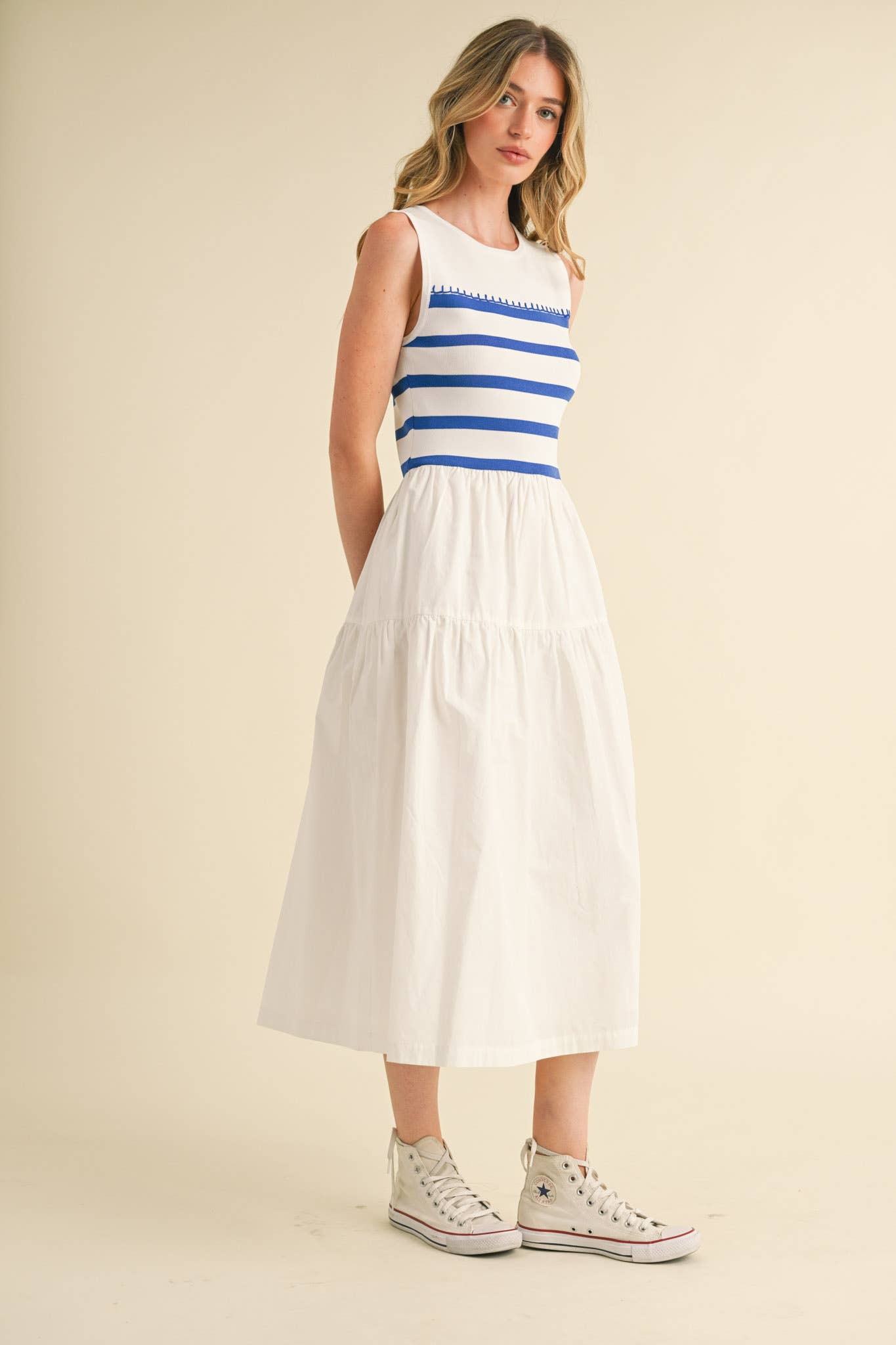 The Audrey Contrast Dress in Black & White