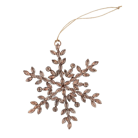 Beaded Snowflake Ornament - Antique Copper