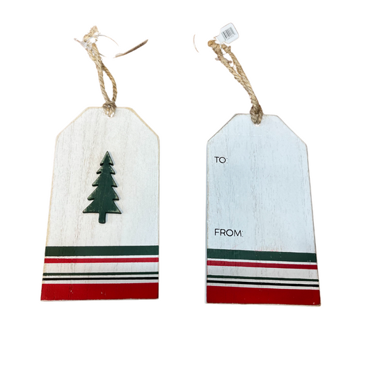 Double Sided Wood Tag with Tree