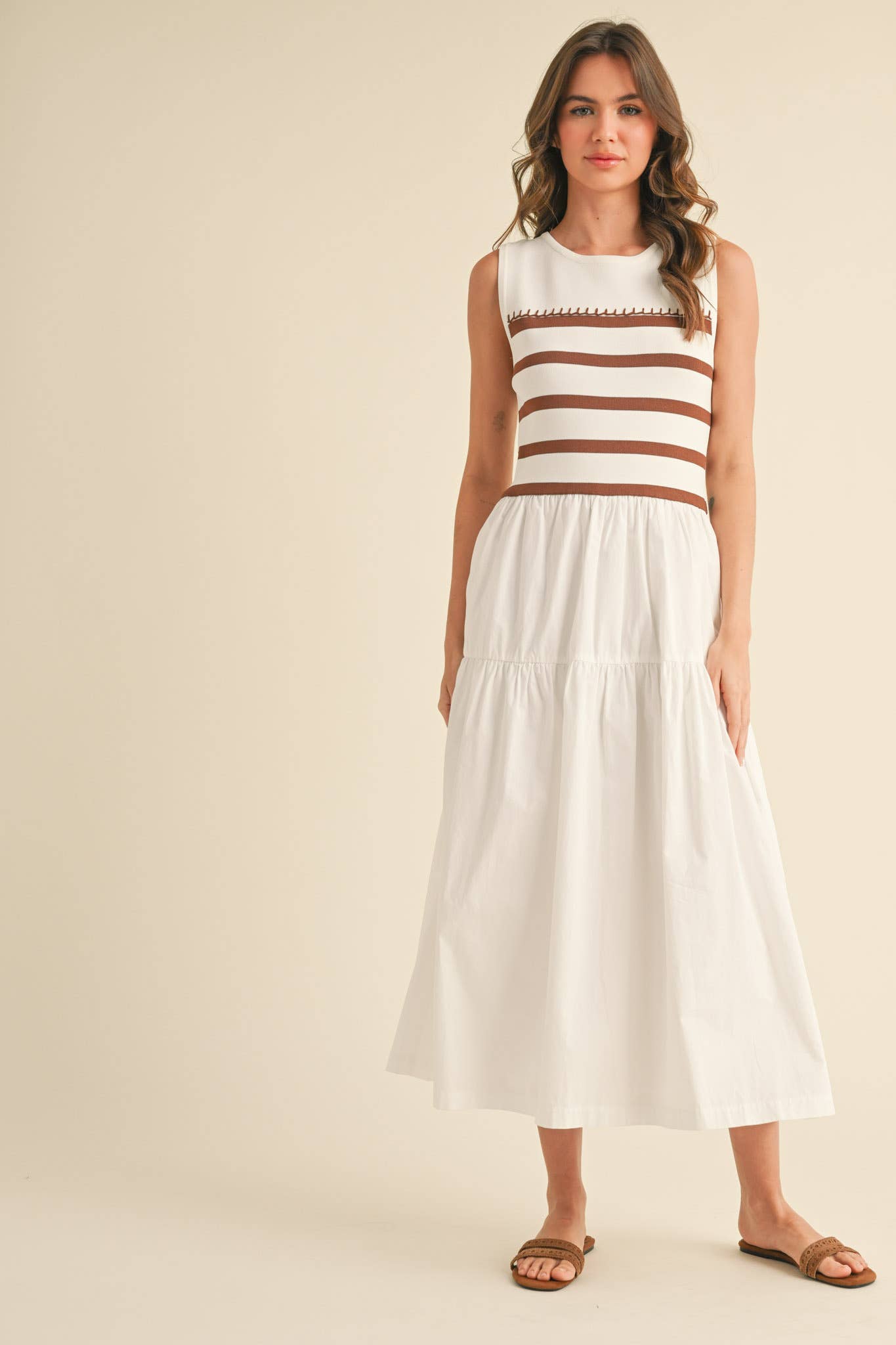 The Audrey Contrast Dress in Black & White