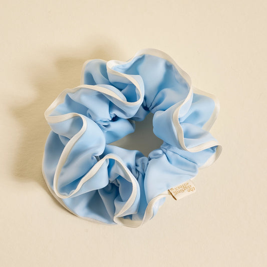 Ruffle Up Scrunchie in Light Blue