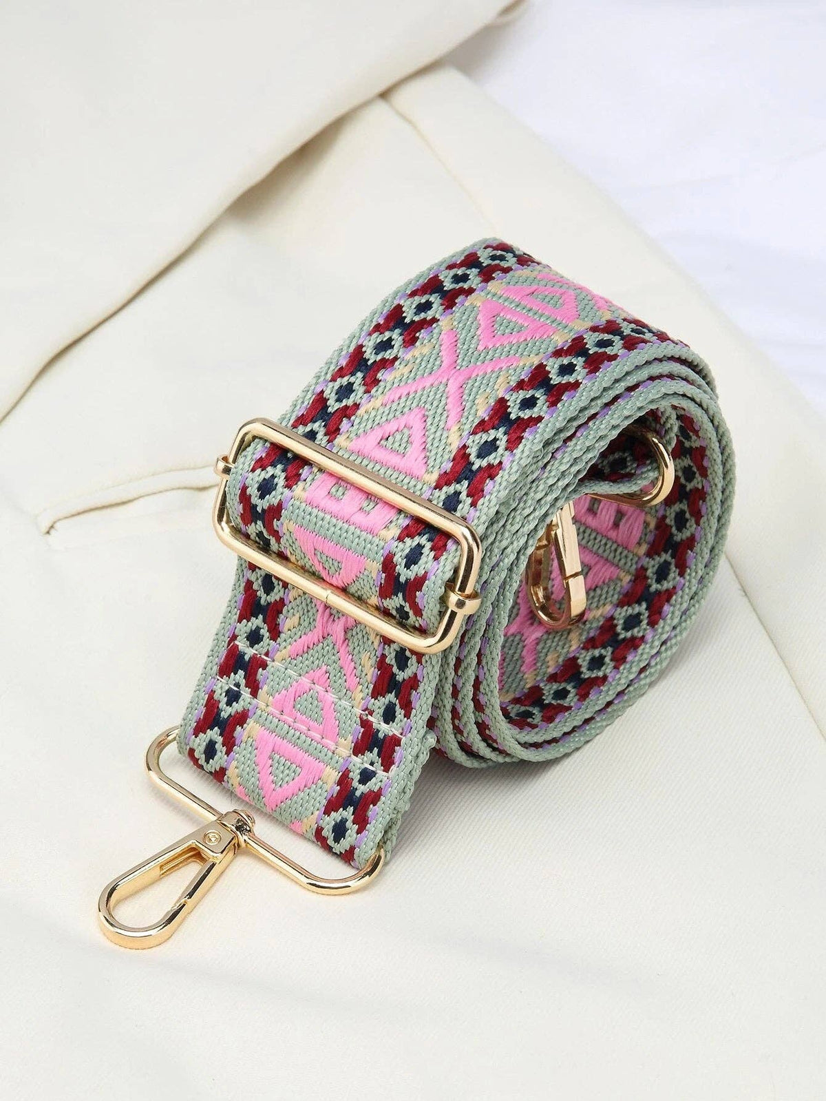 Boho Adjustable Purse Strap in Pink