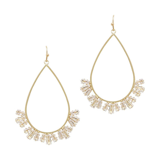 Gold Teardrop with Crystal Accents