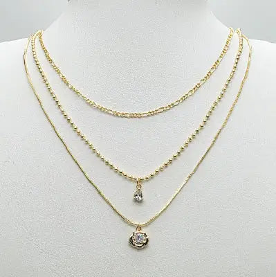 Gold Triple Layered Necklace