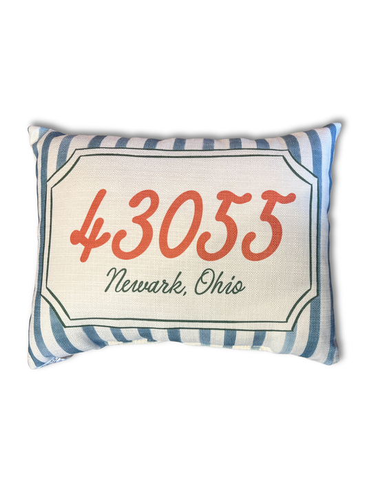 43055 Stripe Zip Code Pillow
