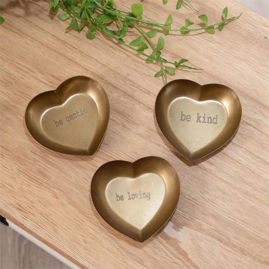 Gold Brass Heart Trinket Tray