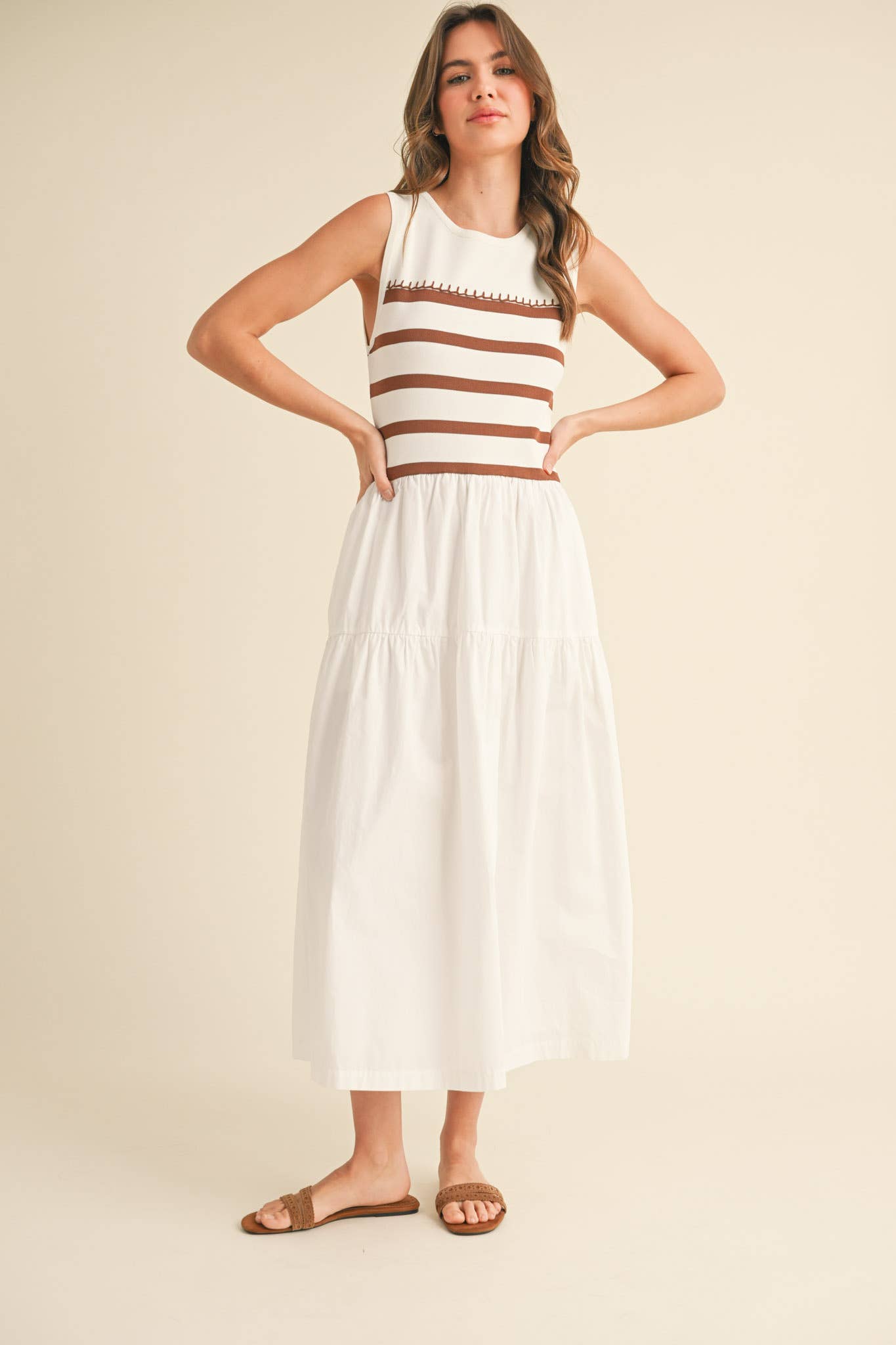 The Audrey Contrast Dress in Black & White