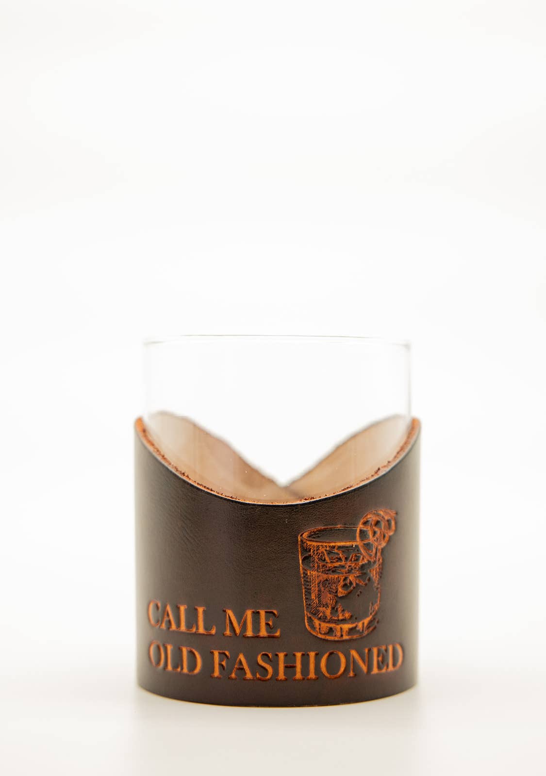 Leather Rocks Glass - "Call Me Old Fashioned"